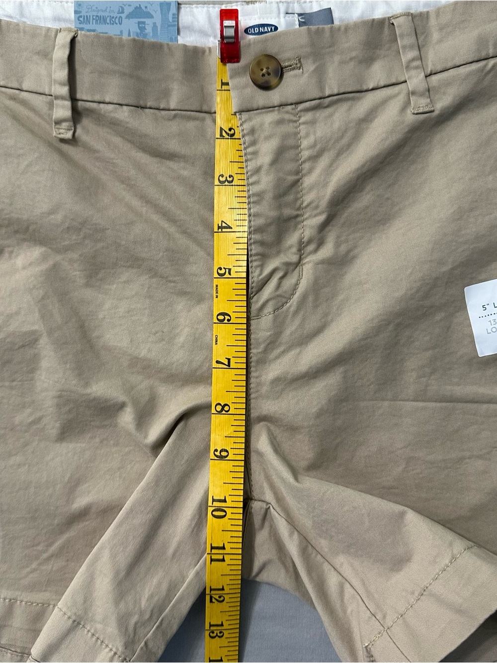 Old Navy Women's Chino Shorts Size 10 Khaki Beige 5" Inseam Everyday Flat Front - Picture 6 of 7